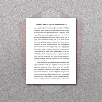 ESSAY: INDONESIA BERMANUVER HADAPI KRISIS TIMUR TENGAH